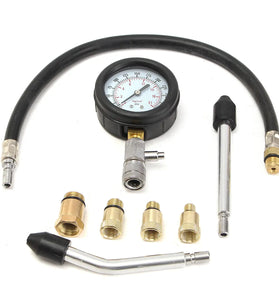 Pro Petrol Gas Engine Cylinder Compression Tester Oil Pressure Gauge Kit Motor Auto