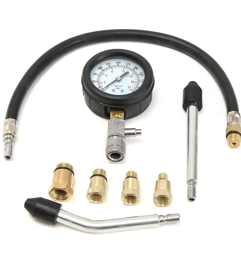 Pro Petrol Gas Engine Cylinder Compression Tester Oil Pressure Gauge Kit Motor Auto