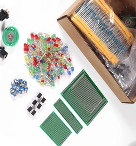 1900PCS Mega Electronic Component Assortment Kit Capacitors Resistors LED Transistors Diodes 1n270 Germanium DC Jacks opamp PCB