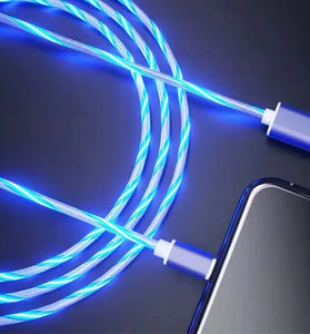 1M/2M USB-A to Type-C Glowing Cable Mobile Phone Charging Cables Tinned Copper Core Line with RGB Light for iPhone 16 16 Pro 15 Pro Max for HUAWEI for SAMSUNG for XIAOMI