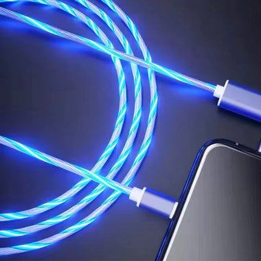 1M/2M USB-A to Type-C Glowing Cable Mobile Phone Charging Cables Tinned Copper Core Line with RGB Light for iPhone 16 16 Pro 15 Pro Max for HUAWEI for SAMSUNG for XIAOMI