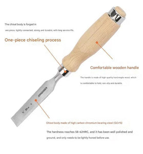 JORGENSEN 4pcs Woodworking Chisel Set High Carbon Chromium Steel Maple Handles 6mm 12mm 20mm 26mm Professional Tool Kit Carving Sculpting Sharp Blades