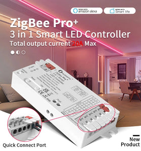 GLEDOPTO C-202P ZigBee3.0 Pro+ 3 in 1 LED Strip Controller 20A Max RGBCCT/RGBW/RGB Home Tuya Smart Life APP Voice Control with Alexa