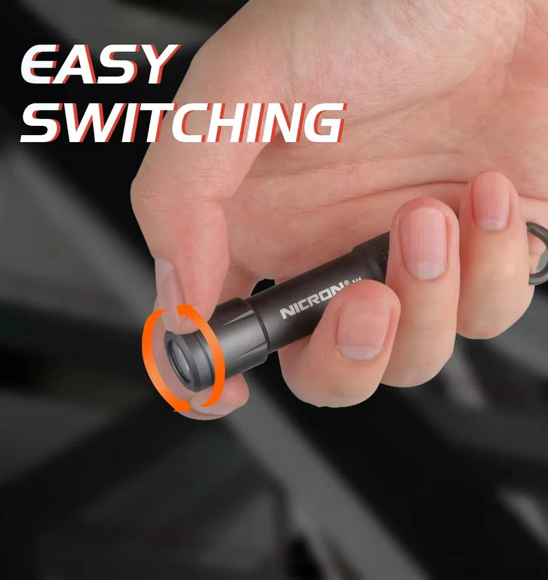 NICRON N1Micro 100LM Mini LED Keychain Flashlight Outdoor Charging Key Chain Light Lamp Waterproof IPX7 For EDC Torch