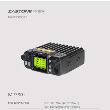 ZASTONE MP380+ Mobile Radio Car Walkie Talkie 25W Multi Band VHF UHF Mobile Transceiver 200 Channels Long Range Noise Reduction Powerful Signal Communication