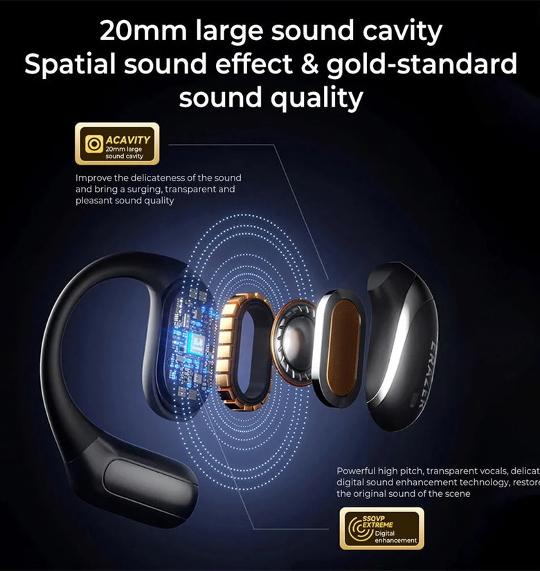 Lenovo ERAZER X9 TWS Headset Wireless bluetooth 5.4 Earphone 20mm Driver Unit DT7.0 ENC Noise Cancelling 84H Playback LED Digital Display Earhooks Sports Headphones