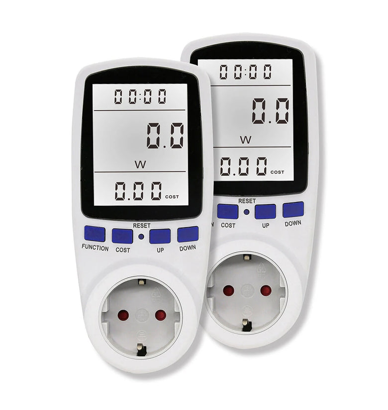 EU Plug Digital Power Meter Socket 230V 16A Energy Consumption Electricity Metering Monitor