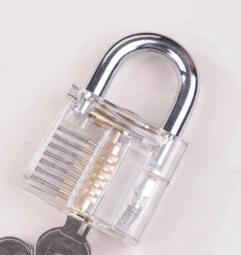 Premium Lock Pick Set 32 Piece Professional Transparent Training Locks Stainless Steel Anti Slip Grip Lock Picking Tools for Padlock Tubular & Pin Locks Locksmith Kit
