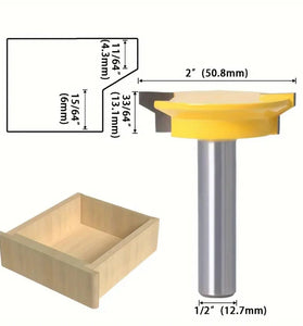 Drawer Tenon Router Bit Carbon Steel Tungsten Carbide Sharp Edged 1/2" and 8mm Shank Woodworking Tool Ideal for DIY Project Cabinet Furniture Making
