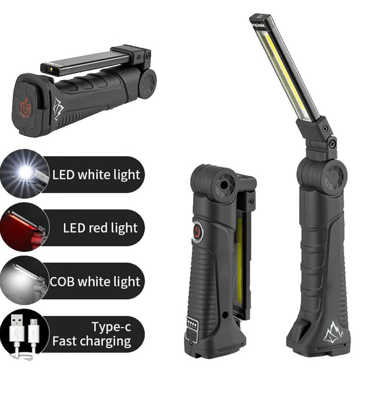 Portable Multi-Source Outdoor Work Light Rechargeable Car Repair Lamp with High Battery Life for Maintenance and Inspection