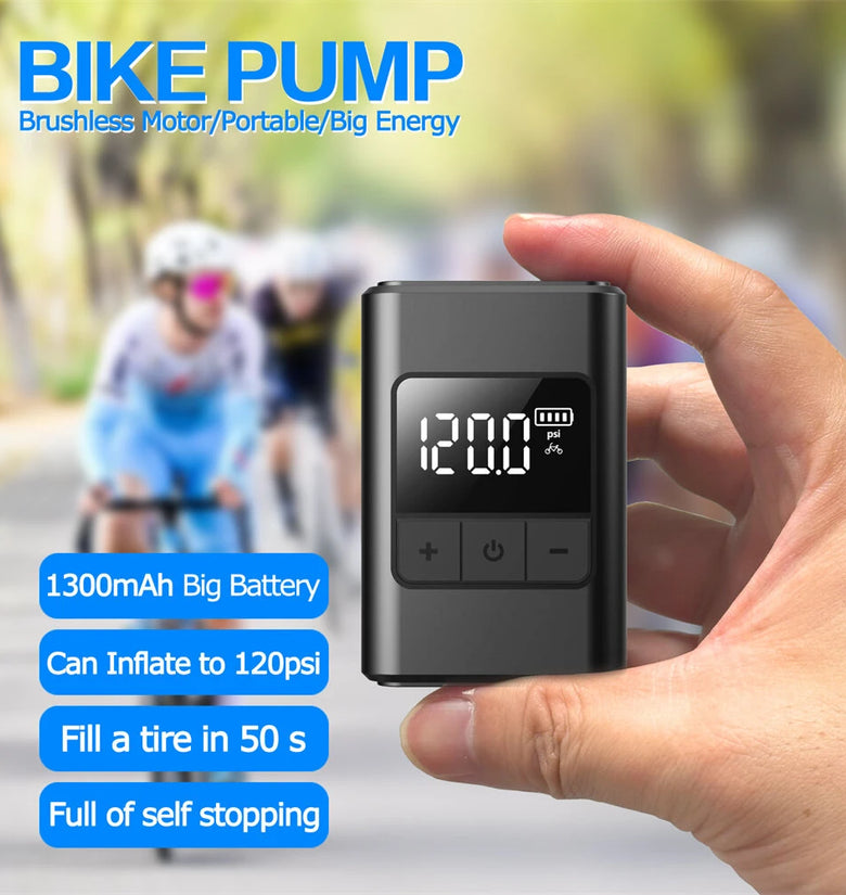 ALITER AP02 Handheld Smart Wireless Portable Bike Pump Digital Display 60W Brushless Motor 1300mAh Battery 120PSI High Speed Inflation