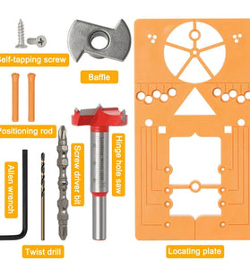 7PCS 35mm Hinge Hole Drilling Guide Locator Set Door Hinge Jig Cabinet Hardware Jig Versatile Woodworking Tool for Hinge Opening Door and Cabinet Construction