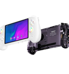 ANBERNIC RG557 128G 5.48-inch AMOLED Screen Retro Handheld Console Android 14 Dimensity 8300 Built-in 4000+ Games WiFi 6E PS2 GBA Emulator RGB Dual Joystick Hall Triggers Gamepad Six-axis Vibration Function