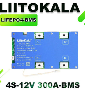 LiitoKala 4S 12V 200A 300A Battery Management System LiFePO4 Protection Board High Current Overcharge Overdischarge Protection Automotive Starter