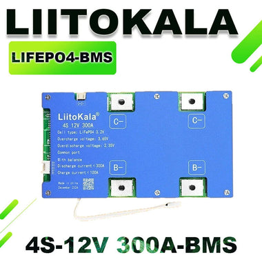 LiitoKala 4S 12V 200A 300A Battery Management System LiFePO4 Protection Board High Current Overcharge Overdischarge Protection Automotive Starter