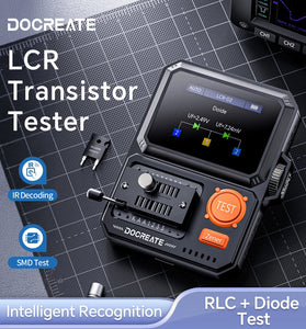 DOCREATE LCR-D2 Transistor Tester Digital LCR ESR Meter SMD Component Analyzer with IR Decoder for Diode Capacitor Inductor Resistor MOSFET IGBT