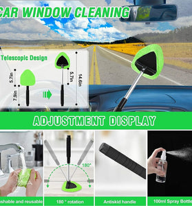 13-Piece Car Detailing Cleaning Kit  Car Detailing Brush Wash Engine for Wheel Clean Kit Adjustable Handle Cleaning Towel