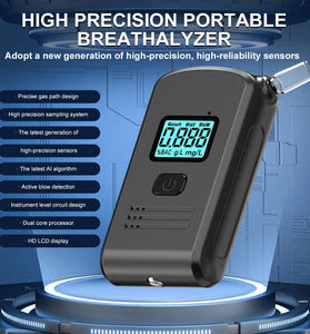 Portable Car Breathalyzer High-Accuracy LCD Digital Display Personal Alcohol Tester