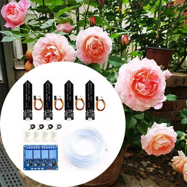 DC5V 4-Way Automatic Irrigation System Self Watering DIY Kits Garden Greenhouse Flower Water Pump Smart Soil Moisture Sensor