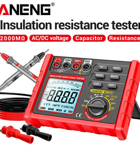 ANENG MH15 Insulation Resistance Tester Digital Megohmmeter AC/DC Voltage 0-750V/1000V Capacitance 0-60mF High Accuracy Multimeter 6000 Counts