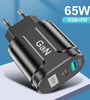 [GaN Tech] USLION 65W 2-Port USB PD Charger 33W USB-C PD+33W QC3.0 PD3.0 FCP AFC Fast Charging Wall Charger Adapter EU Plug for iPhone 12 13 14 14Pro for Huawei Mate50 for Samsung Galaxy S23 for Oppo Reno9