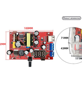 Adjustable DC Power Supply Module 1.2V to 23V 24W 3-Digit LED Display Compact Voltage Regulator Circuit Testing USB Powered Devices