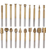 Drillpro 20Pcs Titanium Coated Rotary File Cutters HSS Mini Burr Wood Working Milling Carving Rasp Drill Bits
