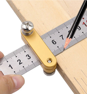 1/2PCS Steel Ruler Positioning Block Angle Scriber Line Marking Gauge for Ruler Locator Woodworking Carpentry Scriber Tools