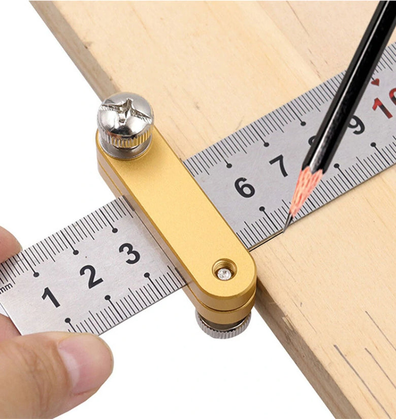 1/2PCS Steel Ruler Positioning Block Angle Scriber Line Marking Gauge for Ruler Locator Woodworking Carpentry Scriber Tools