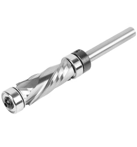 1/4 Inch Shank Carbide Compression Flush Trim Router Bit with Top Bottom Bearing 1/2 Inch Cutting Dia Tungsten Carbide Cutter for Woodworking Trimming Slotting