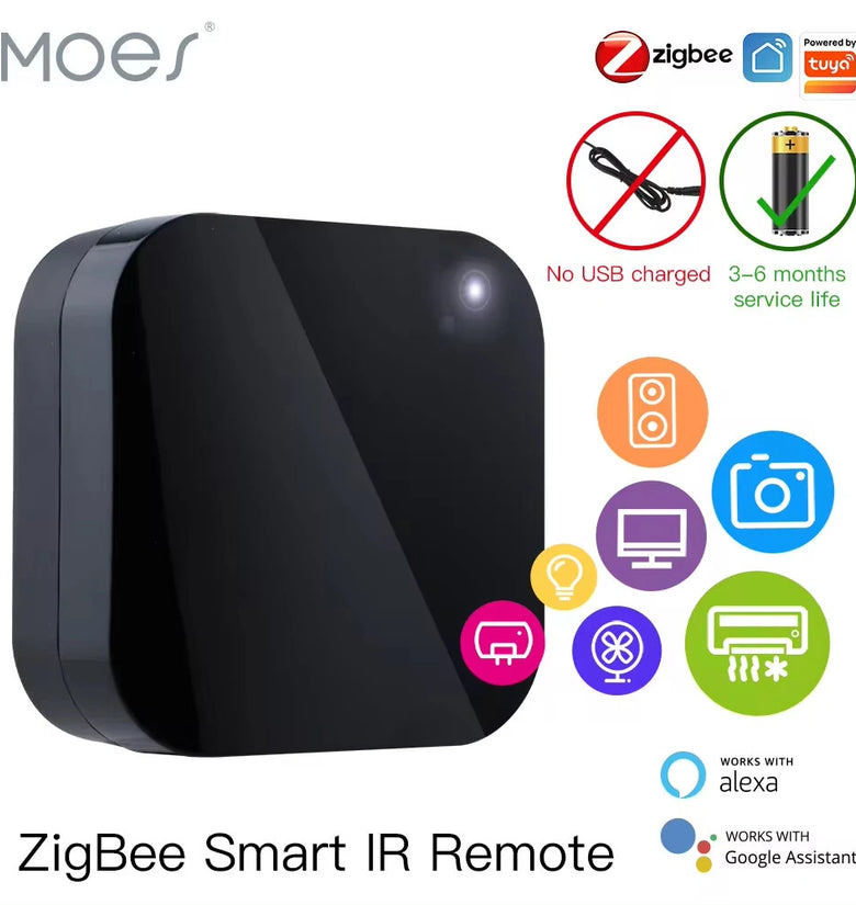 MOES Tuya ZigBe Smart IR Remote Control Universal Infrared Remote Controller for Smart Home Works with Alexa Google Home