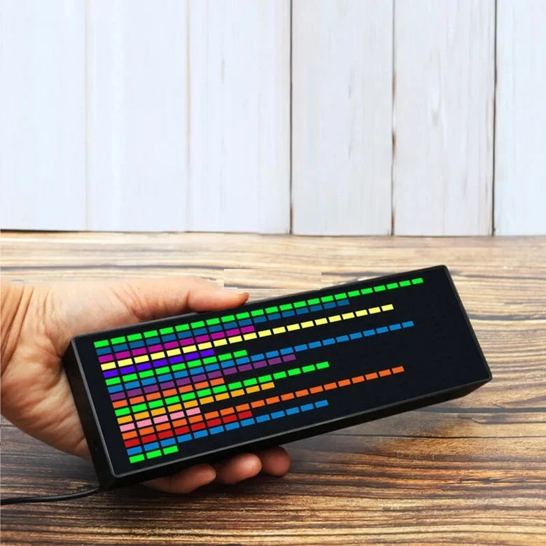 Color LED Music Spectrum Electronic Clock RGB LEDs USB Voice Control Rhythm Light 1624RGB Pickup Atmosphere Level Indicator