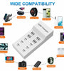 50W 10-Port USB Charger 4USB-A+6USB-C Fast Charging Desktop Charging Station EU Plug US Plug for iPhone 15 14 13 for Samsung Galaxy S24 for Huawei Pura 70 Ultra