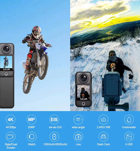 SJCAM C300 Action Camera 4K 30FPS Dual Battery 6-Axis GYRO Stabilization 5G WiFi Remote Webcam Sport DV Shooting Sport Action Cam Up to 30m Waterproof