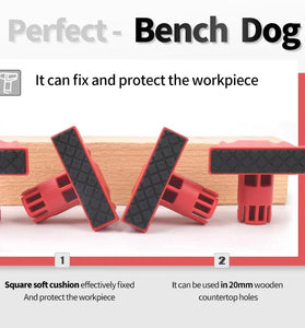 4PCS 20mm MFT Non-Slip Bench Dogs Workbench Table Stops for Workbench Positioning and Stability