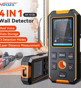 NOYAFA NF-513S Wall Metal Detector Laser Distance Meter 40m Depth Measurement Multifunctional Tool AC Wire Pipe Wood Detection IP54 Compact Design