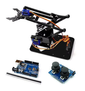 4-DOF Acrylic Robotic Arm Kit Four-Axis Easy Assembly DIY Robotics Components for Arduinos Programming Learning