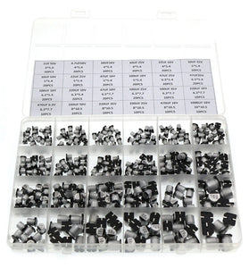 1UF~1000UF 6.3V-50V 400Pcs 24Value SMD Aluminum Electrolytic Capacitors Assortment Kit