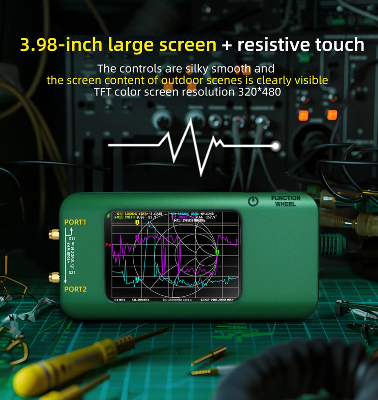 BSIDE P5 Vector Network Analyzer 10kHz to 15GHz 320*480 3.98-inch TFT Display 3000mAh Battery High Accuracy Calibration Kit