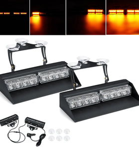 10-30V Emergency Strobe Lights 27 Mode Interior Windshield Lamp With Suction Cups For Trucks
