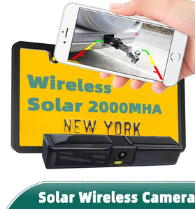 Wireless Solar Energy 720P Rear Front License Wifi Camera Built-in Battery for IPhone Android Phone Truck Car Van RV