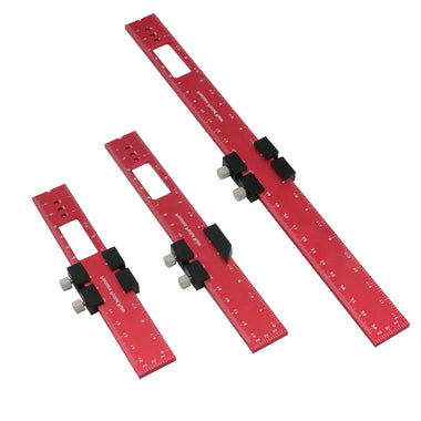 Woodworking Tools Ruler Pocket Ruler Layout Tool Aluminum Precision Ruler with T-Track Slide Stops Inch and Metric Scale