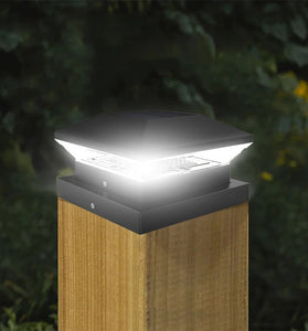 LED Solar Post Light 3000K+6000K Outdoor Transparent Garden Fence Villa Gate Post Lamp Courtyard Wall Lace Column Lamp  IP65 Waterproof