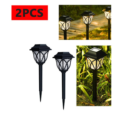 2pcs LED Solar Lawn Lights Outdoor Waterproof Garden Decoration Lamp For Walkway Path Villa Yard Driveway