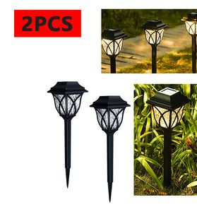 2pcs LED Solar Lawn Lights Outdoor Waterproof Garden Decoration Lamp For Walkway Path Villa Yard Driveway