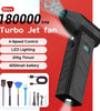 Turbo Fan 180000RPM Peak Powerful Air Blower 52m/s Speed Dual 4000mAh Batteries LED Lighting 4-Gear Speed Compact Portable Dust Blowing