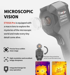 AV TOOLTOP ET693A ET693APro Thermal Imaging Camera with Macro Lens 96*96 HD resolution -20C~550C Range Infrared Sensor High Accuracy Lightweight Portable Heat Measurement Tool with Visible Light