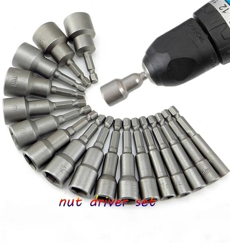 14 Piece Set/9 Piece Set Non-magnetic Combination Socket Set Electric Hexagon Screwdriver Head Screw Insert Pneumatic Screwdriver Socket Head