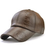 Collrown Fashion Baseball Cap Outdoor Men's Adjustable PU Leather Hat Letters Embossed Casual Hats Women Unisex Sport Sun Visor Hat