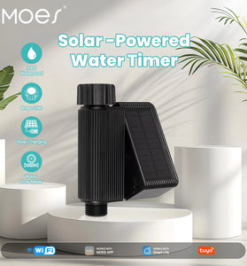 MOES Tuya Smart Home Wifi Timed Irrigation Water Valve IP65 Waterproof with Brass Inlet Solar Powered Irrigator Smart Life APP Control